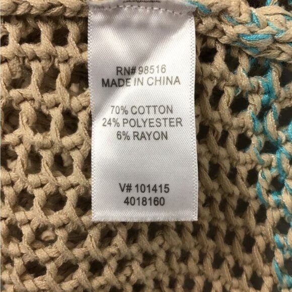 Coldwater Creek Vintage Crochet Tunic Cover-up, Beige, size XL - Picture 6 of 7